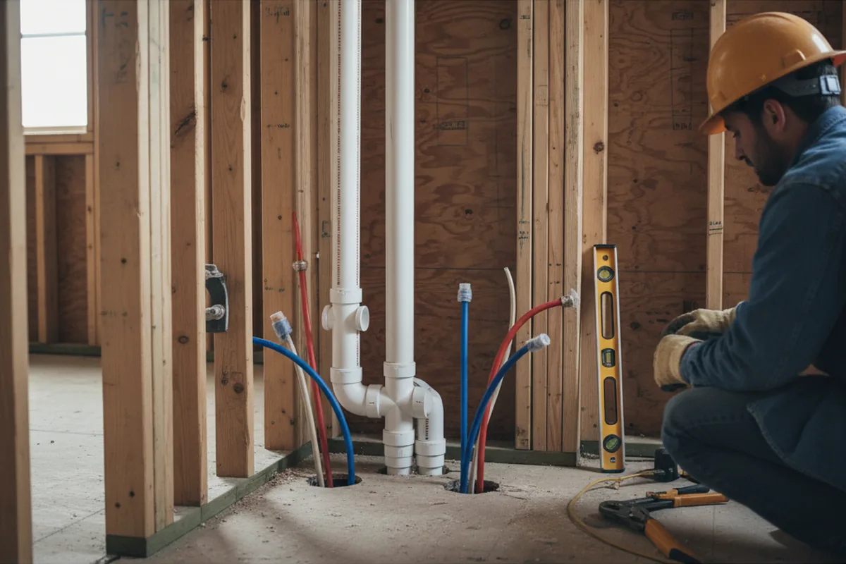 Drain and supply rough-in during Garbage Disposal Repair in Grizzly Flats